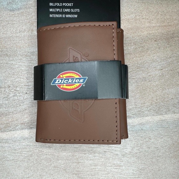 Dickies Other - Dickies Trifold Classic Capacity Wallet Mens Brown Card Slot Bifold Pocket New